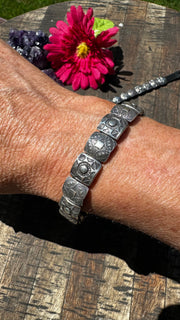 Sterling and Black Leather Bracelet #1