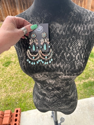 Sterling and Turquoise Filigree "Wedding" Earrings
