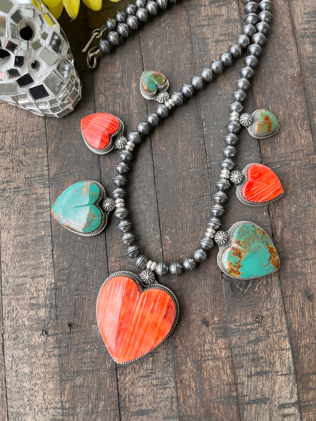 Multicolor Heart Necklace- C