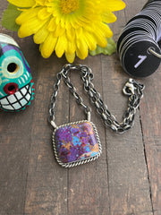 Purple Mohave Kingman Square Necklace