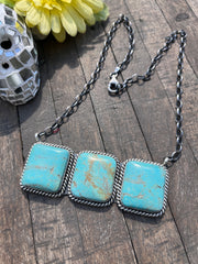 3 Stone Square Necklace #1-9
