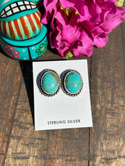 Kingman Turquoise Oval Studs #2