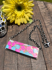 XL Cotton Candy Kingman Bar Necklace A-H