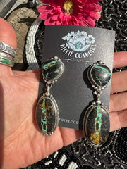 Blackjack Turquoise Two Stone Earrings #4