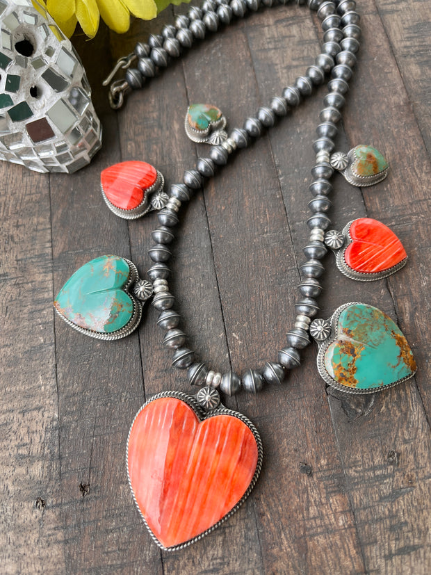 Multicolor Heart Necklace- C