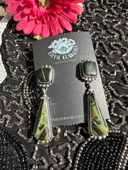 Blackjack Turquoise Two Stone Earrings #2