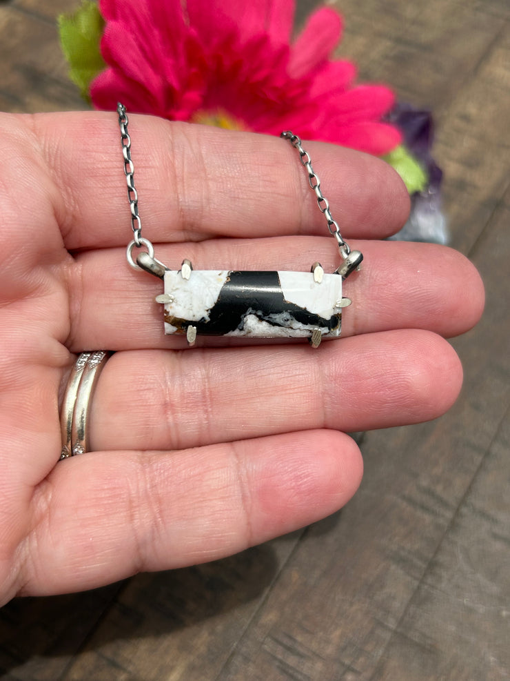 Waterproof White Buffalo Remix Bar Necklace #7