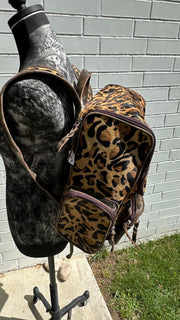 Leopard Cowhide Backpack