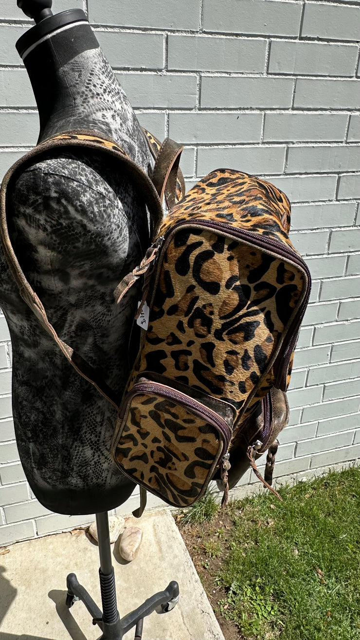 Leopard Cowhide Backpack