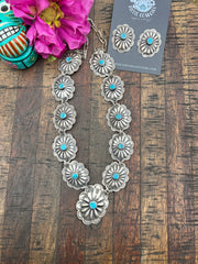 Kingman Turquoise Concho Necklace