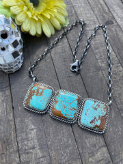 3 Stone Square Necklace #1-9