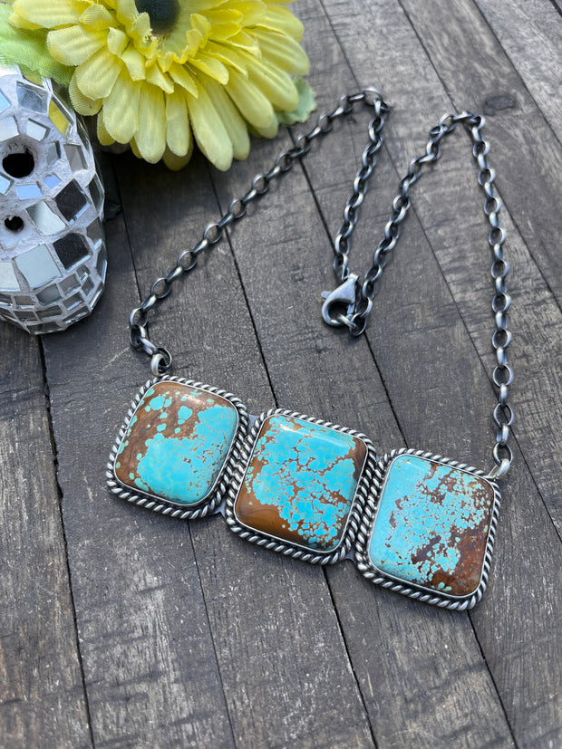 3 Stone Square Necklace #1-9
