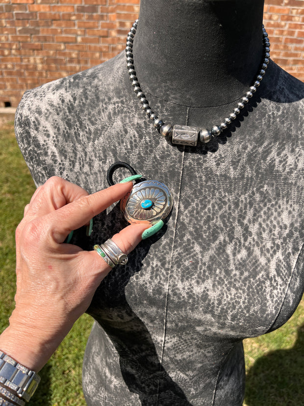 Turquoise Concho Hair Tie