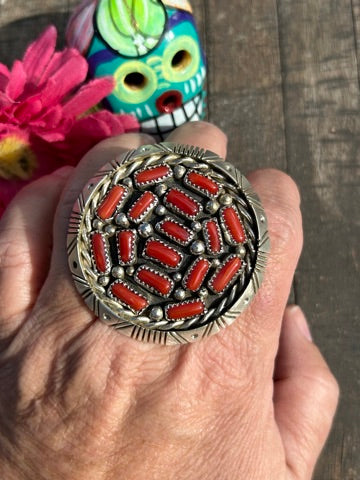 Coral Ring Sz 9