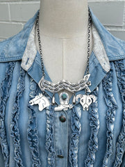 "Yee Haw" Sterling Silver Collar Necklace