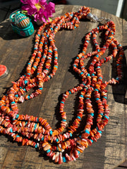 Spiny and Kingman Multi Strand Necklace