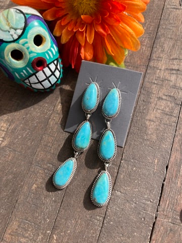 3 Stone Kingman Earrings 3a-3e