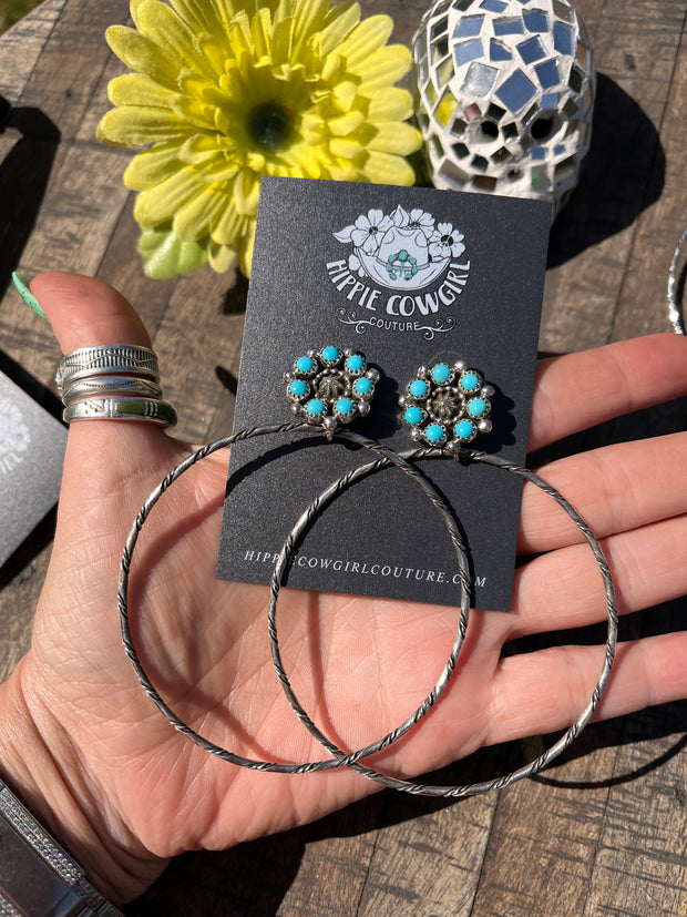 Blue Kingman Cluster Hoop