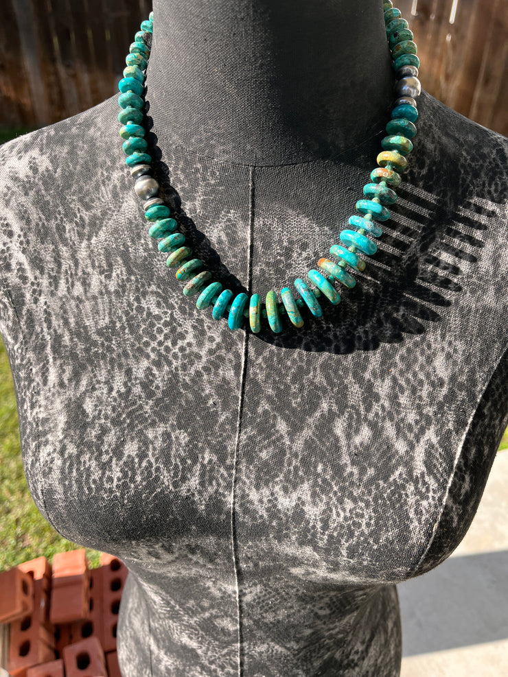 Kingman Disc Bead Necklace