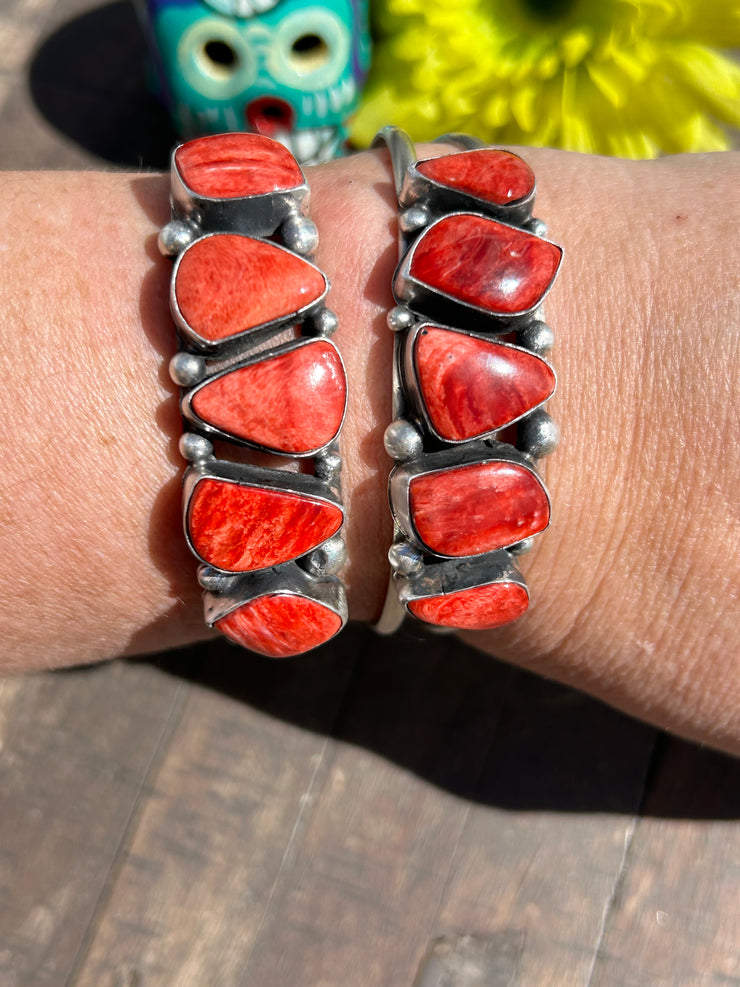 5 Stone Red Spiny Cuffs #1-2