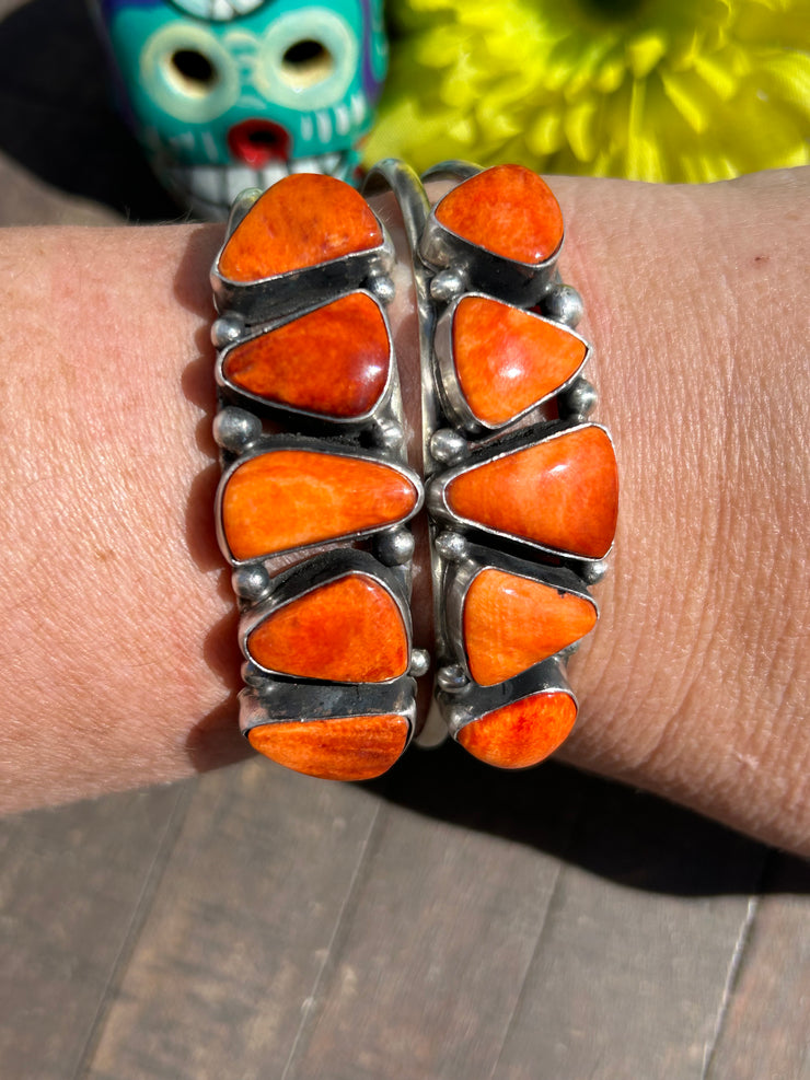 5 Stone Orange Spiny Cuffs #1-2