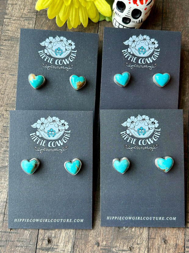 Kingman Heart Stud Earrings #1-4