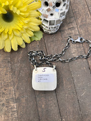 Cotton Candy Kingman Turquoise Square Necklace #1-9