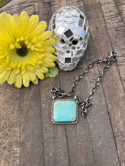 Kingman Turquoise Square Necklace #1-3