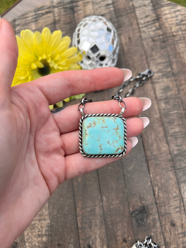 Kingman Turquoise Square Necklace #1-3