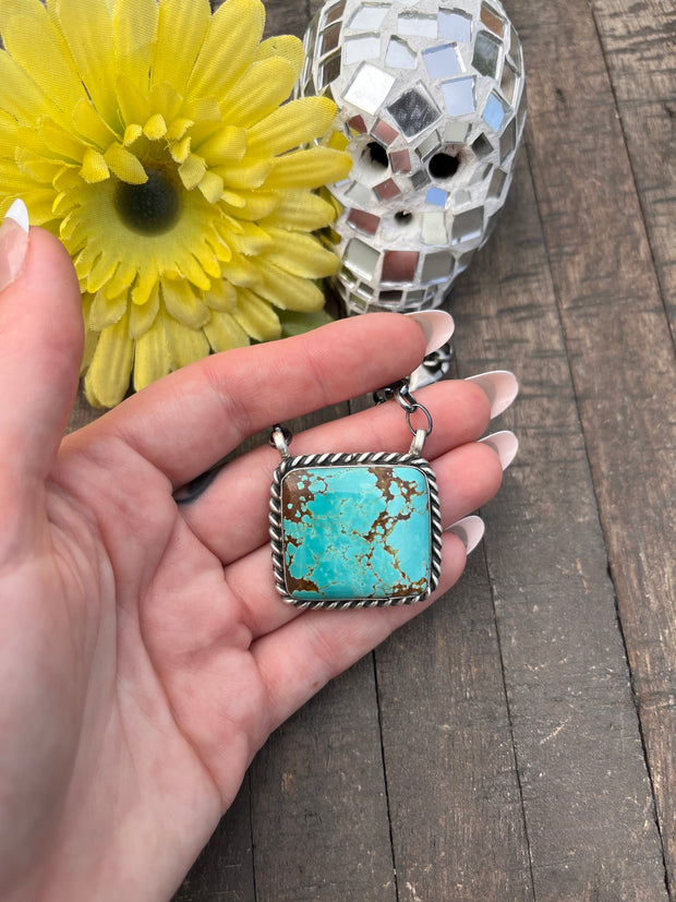 Kingman Turquoise Square Necklace #1-3