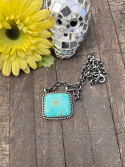 Kingman Turquoise Square Necklace #1-3