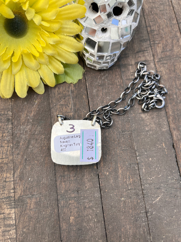 Kingman Turquoise Square Necklace #1-3