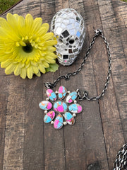 Cotton Candy Kingman Turquoise  Necklace #1-8