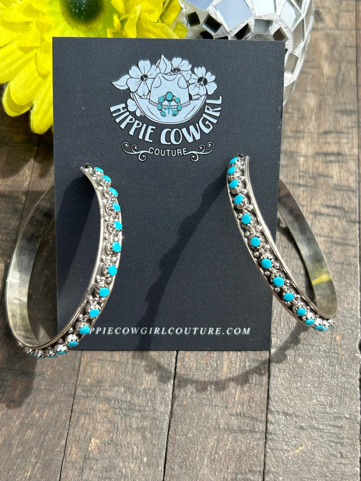 Kingman Snake Eye Hoop Earrings