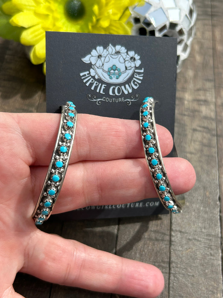 Kingman Snake Eye Hoop Earrings