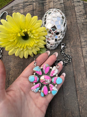 Cotton Candy Kingman Turquoise  Necklace #1-8