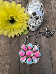 Cotton Candy Kingman Turquoise  Necklace #1-8