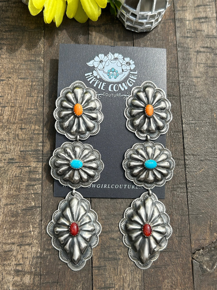 Spiny and Sleeping Beauty Concho Earrings