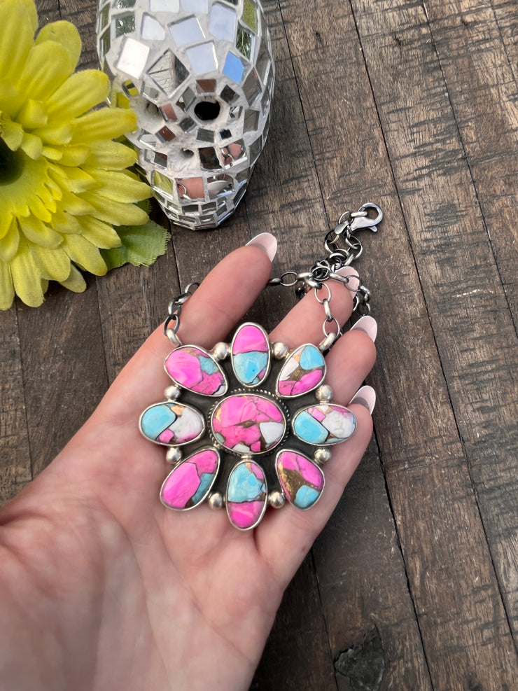 Cotton Candy Kingman Turquoise  Necklace #1-8