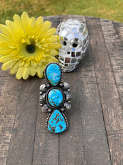 High Grade Kingman 3 Stone Rings  1-2