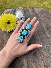 High Grade Kingman 3 Stone Rings  1-2