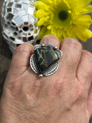 Adjustable Single Stone Blackjack Ring