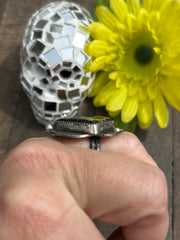 Adjustable Single Stone Blackjack Ring