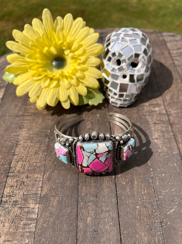 3 Stone Cotton Candy Kingman Cuff #1