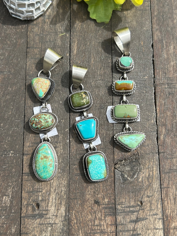 3 Stone Mixed Mine Pendants #1-3