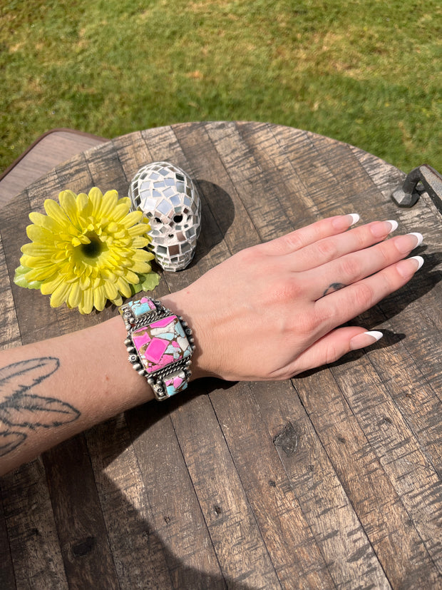 3 Stone Cotton Candy Kingman Cuff #1