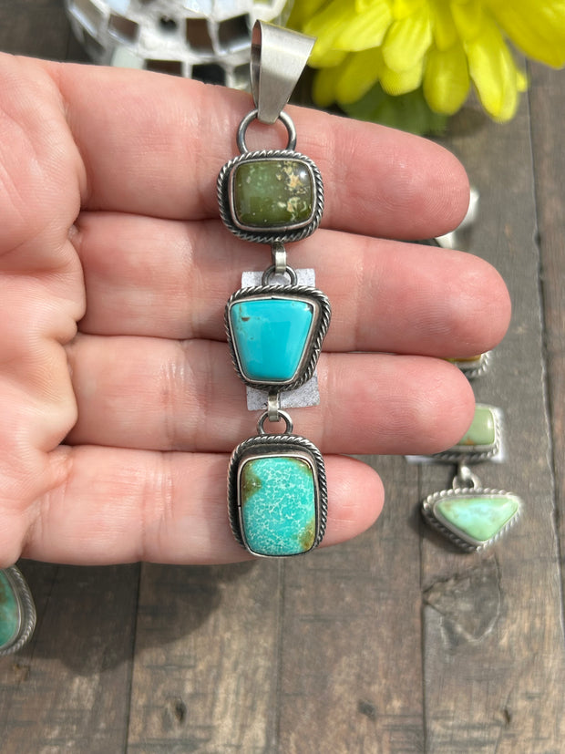 3 Stone Mixed Mine Pendants #1-3