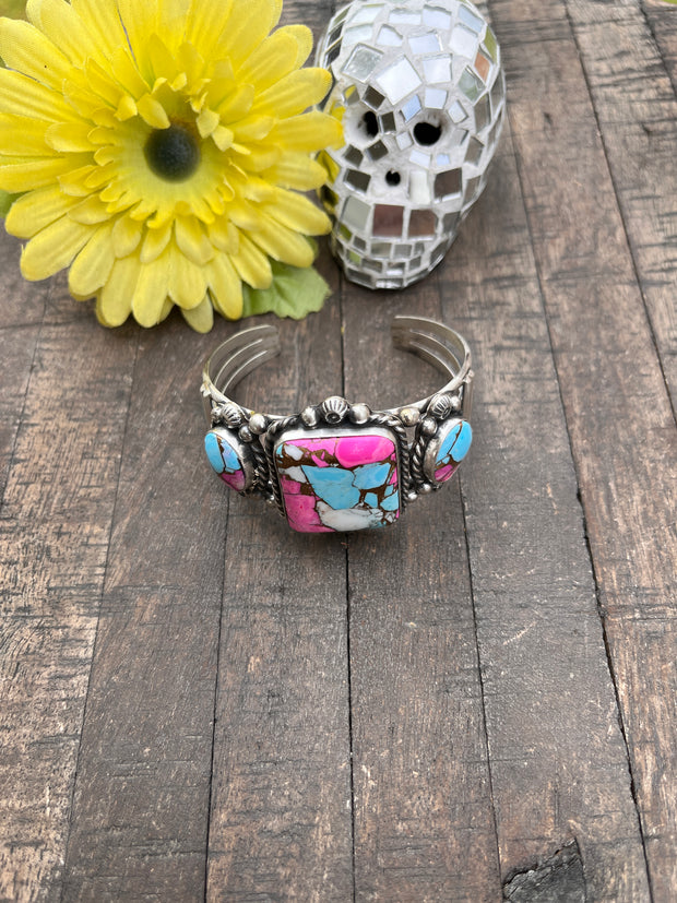 3 Stone Cotton Candy Kingman Cuff #4