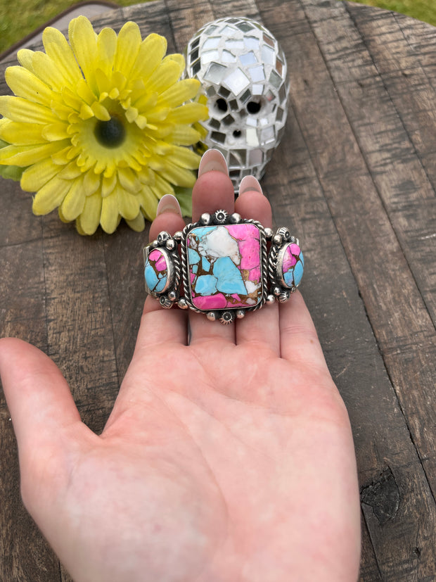 3 Stone Cotton Candy Kingman Cuff #4