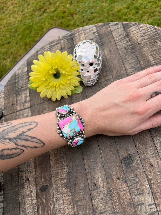 3 Stone Cotton Candy Kingman Cuff #4